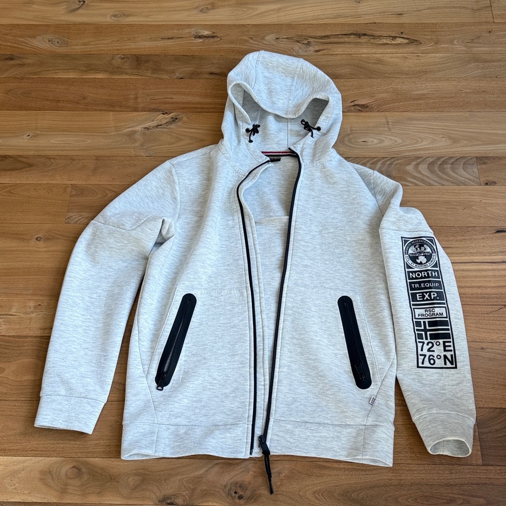 Napapijri light gray  full-zip hoodie Large